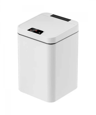 18 Litre Smart Induction Type Trash Can With Automatic Open Lid, Sanitary Bucket White Color